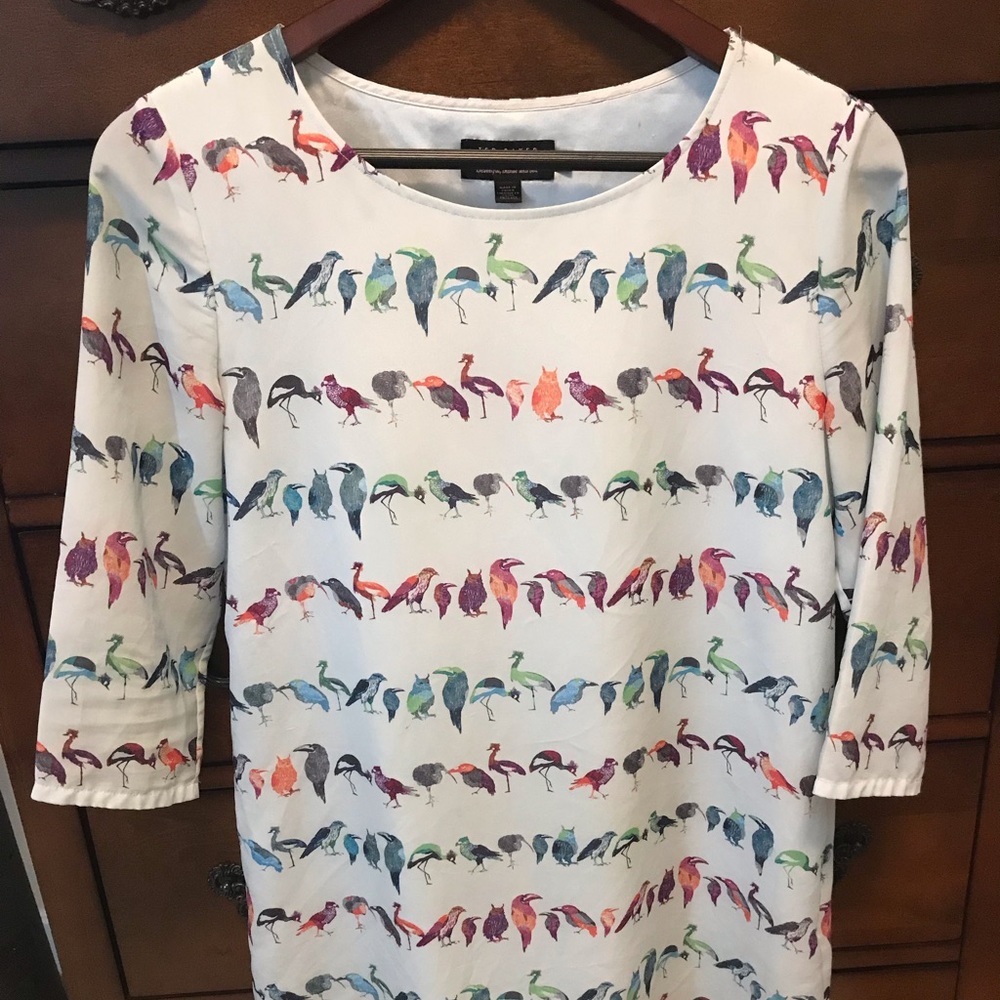 Ted Baker blue chiffon bird dress